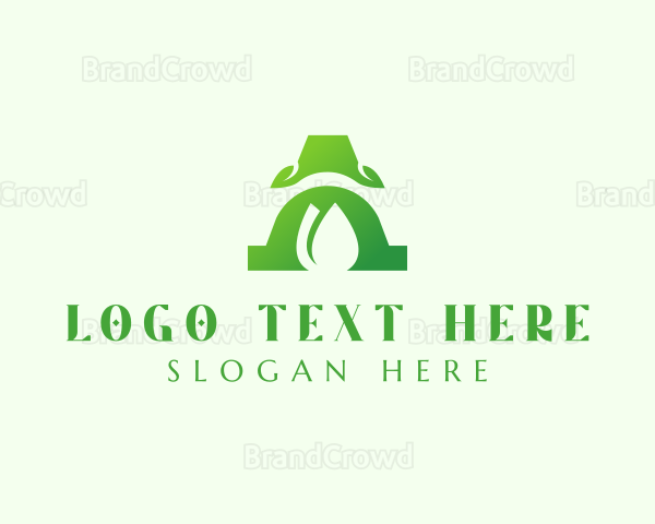 Organic Leaf Letter A Logo