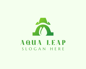 Organic Leaf Letter A  logo design