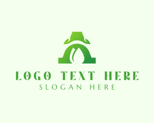 Lettermark A - Organic Leaf Letter A logo design