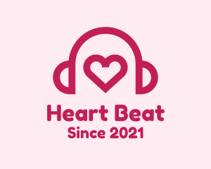 Red Heart Headphones logo design