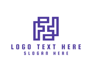 Interior Design - Tiles Flooring Letter F logo design