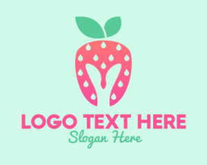 Flavour - Pink Strawberry Helmet logo design