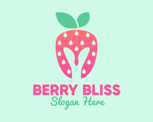 Strawberry - Pink Strawberry Helmet logo design