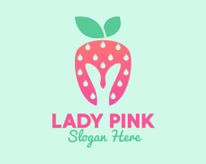 Pink Strawberry Helmet logo design