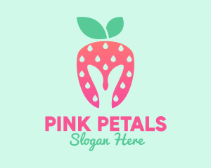 Pink Strawberry Helmet logo design