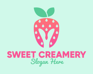 Pink Strawberry Helmet logo design