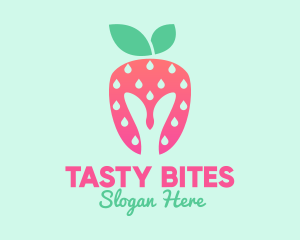 Flavor - Pink Strawberry Helmet logo design