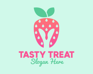 Flavor - Pink Strawberry Helmet logo design