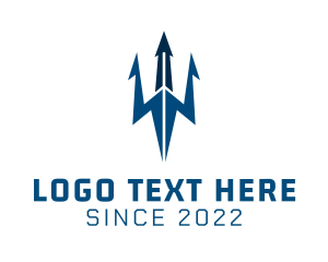 Poseidon - Lightning Bolt Trident logo design