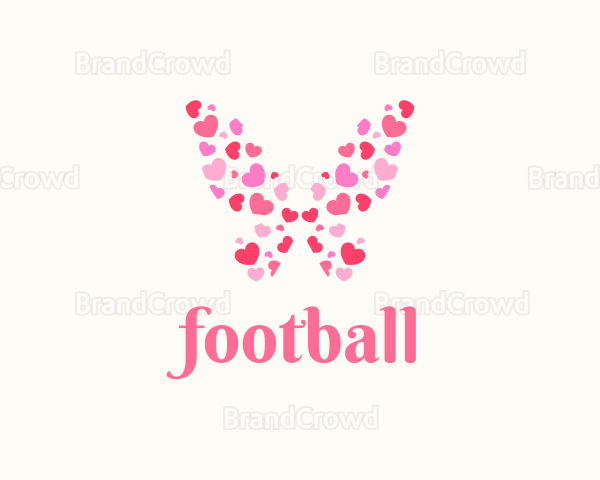 Butterfly Heart Wings Logo