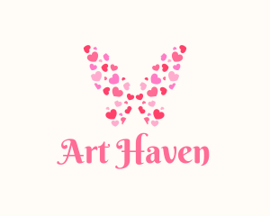 Butterfly Heart Wings logo design