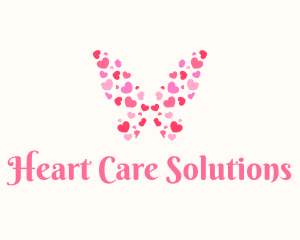 Butterfly Heart Wings logo design