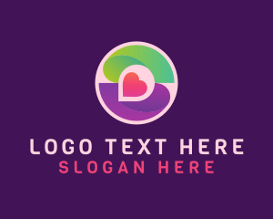 App - Digital Heart Letter S logo design