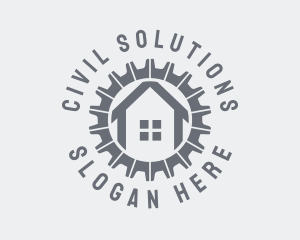 Civil - House Gear Contractor logo design
