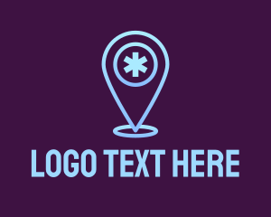 Travel Pin - Asterisk Locator Pin logo design