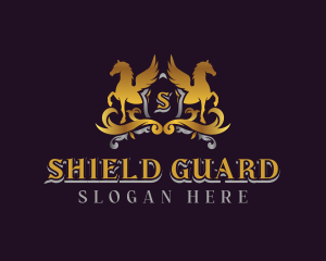 Golden - Luxury Shield Pegasus logo design