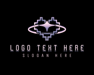 3d - Digital Cyber Heart logo design