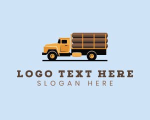 Trucking - Logging Truck Wood logo design