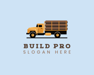 Logging Truck Wood logo design