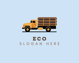 Haulage - Logging Truck Wood logo design