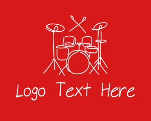 Rock And Roll - Drum Set Doodle logo design