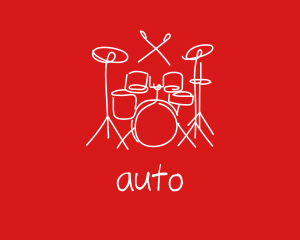 Drum Set Doodle Logo