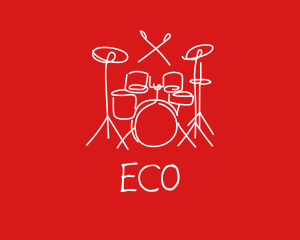 Rock Band - Drum Set Doodle logo design