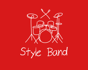 Drum Set Doodle logo design