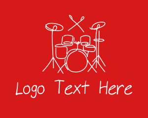 Acoustic - Drum Set Doodle logo design