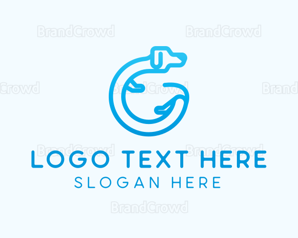 Blue Dog Letter G Logo