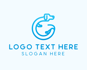 Dog Food - Blue Dog Letter G logo design