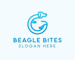 Beagle - Blue Dog Letter G logo design