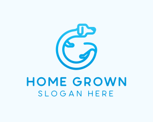 Domestic - Blue Dog Letter G logo design