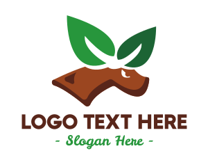 Moose - Eco Leaf Elk logo design