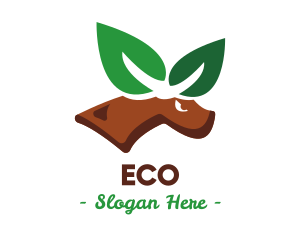 Eco Leaf Elk logo design