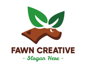 Fawn - Eco Leaf Elk logo design