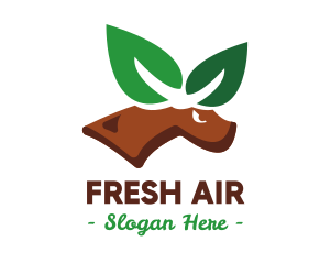 Eco Leaf Elk logo design