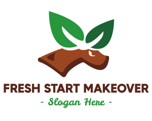 Eco Leaf Elk logo design