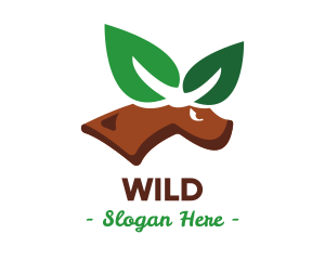 Horns - Eco Leaf Elk logo design