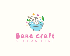 Baking Whisk Heart logo design