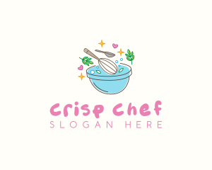 Baking Whisk Heart logo design