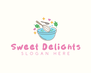 Baking Whisk Heart logo design