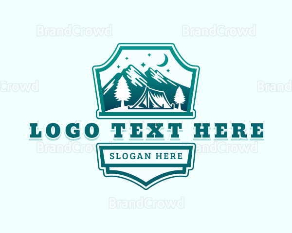 Mountain Tent Camping Logo