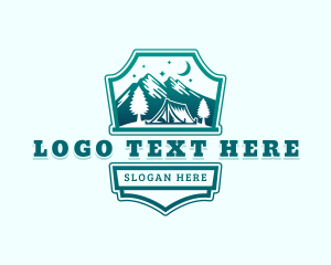 Forest - Mountain Tent Camping logo design