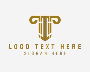 E Commerce - Ancient Column Letter T logo design