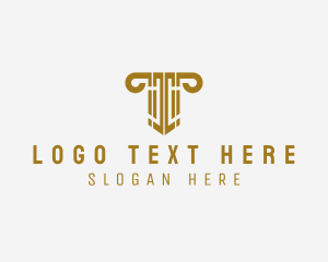 Investor - Ancient Column Letter T logo design