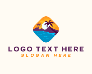 Seaside - Nature Island Travel logo design