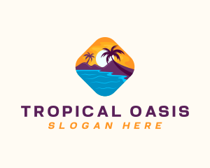 Island - Nature Island Travel logo design