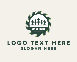 Lumberjack - Pine Forest Saw logo design