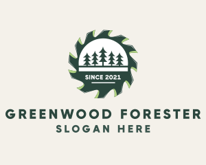 Pine Forest Saw logo design